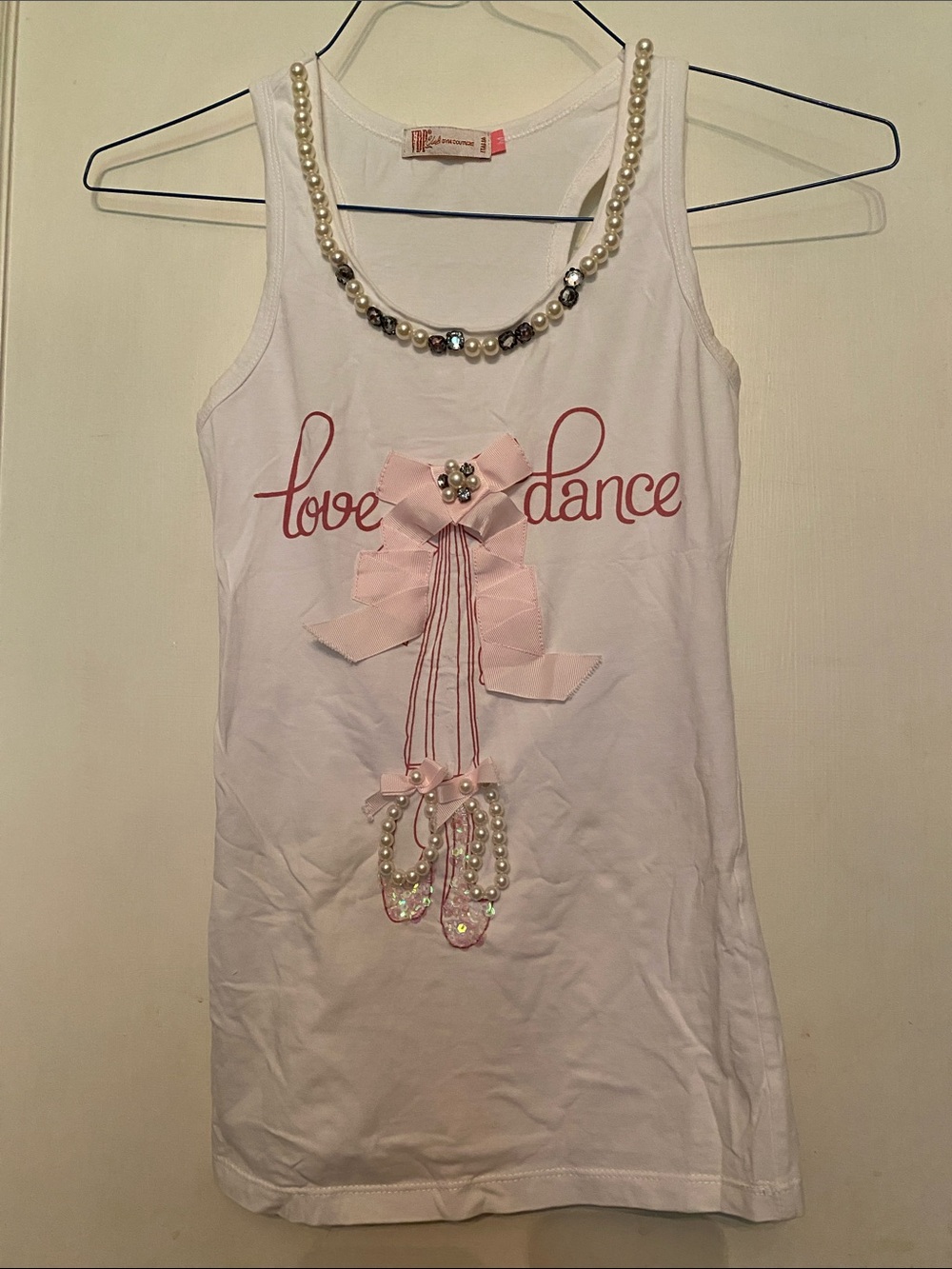 ! VDP Club Gym Couture Tank Top Size XS Made In Italy Beaded